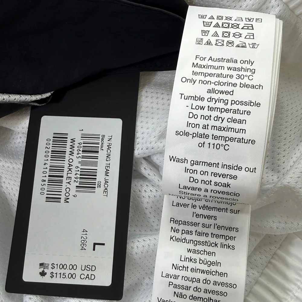 Oakley TN Racing Team Jacket Blackout Large Y2K Motorsport